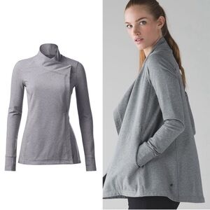 Lululemon Woman Gray Wrap Cardigan Sweater US4 Athleisure Yoga Coastal Cozy